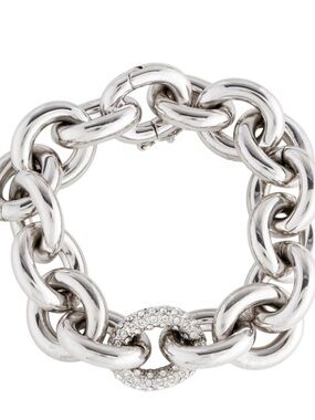 Eddie Borgo Pave Chain silver plated bracelet preowned excellent condition